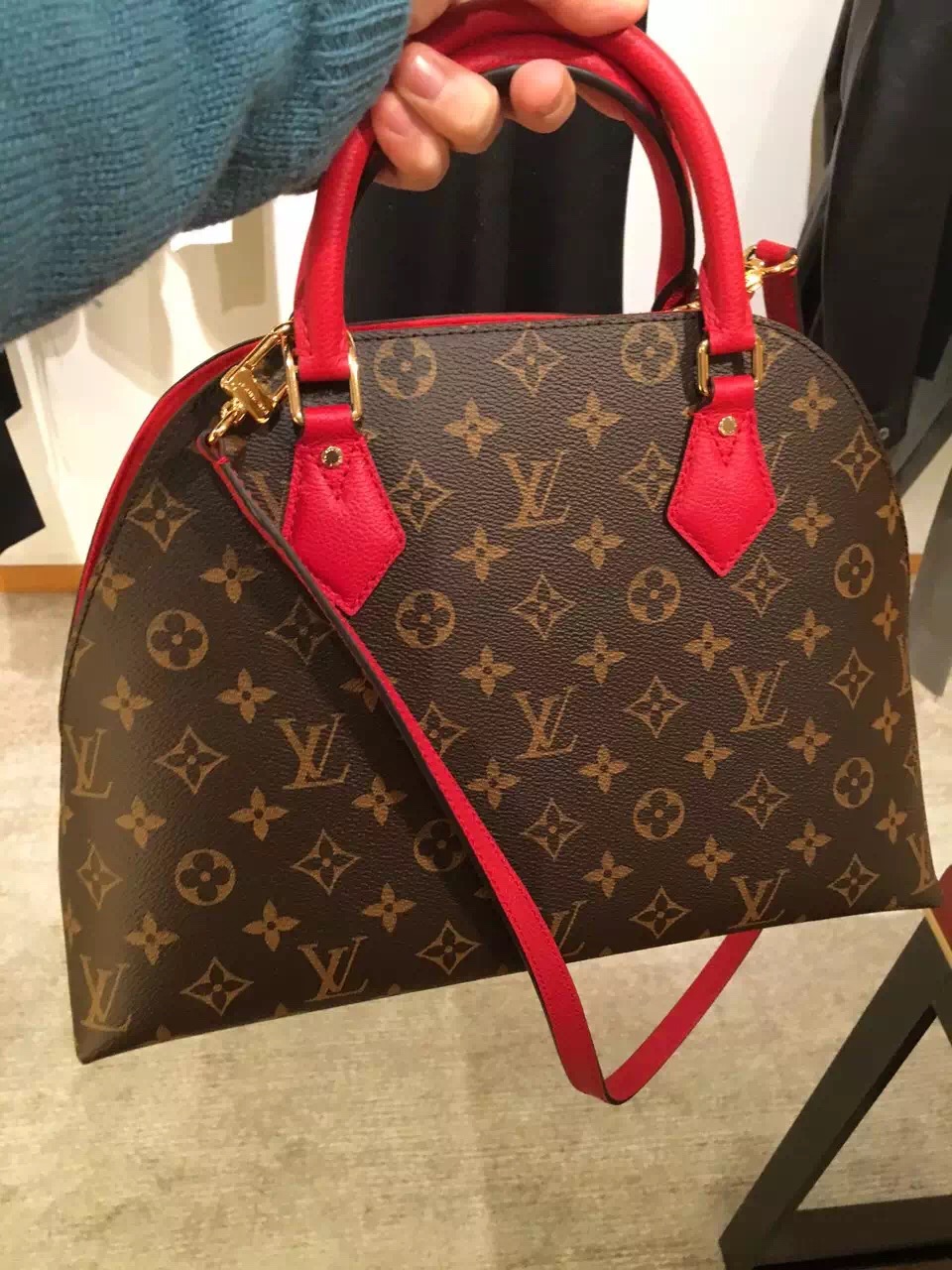 Real Louis Vuitton Monogram Alma B'N'B Bag M41779 Red